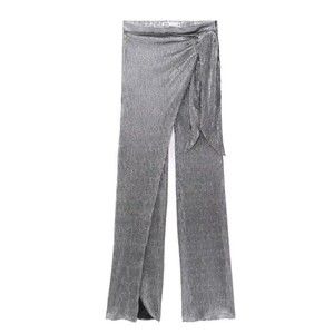Zara Silver Straight Leg Pants